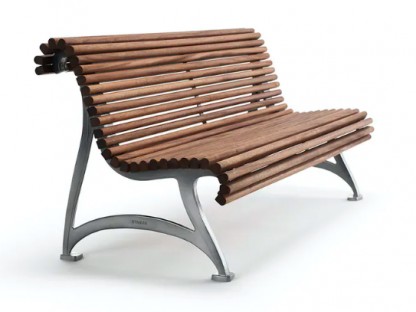 Soffa Längd 180cm Natur (rå aluminium), Oljad mahogny